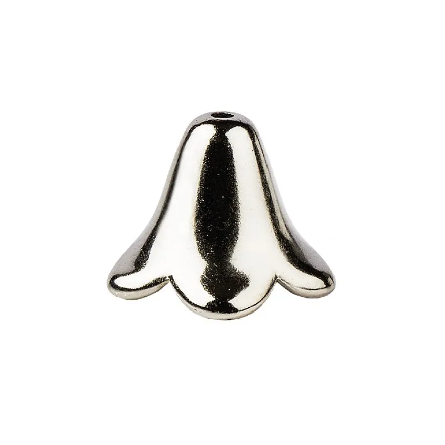 Blütenkelche, metallic, 1cm x 1,4cm, silber, 20 Stück