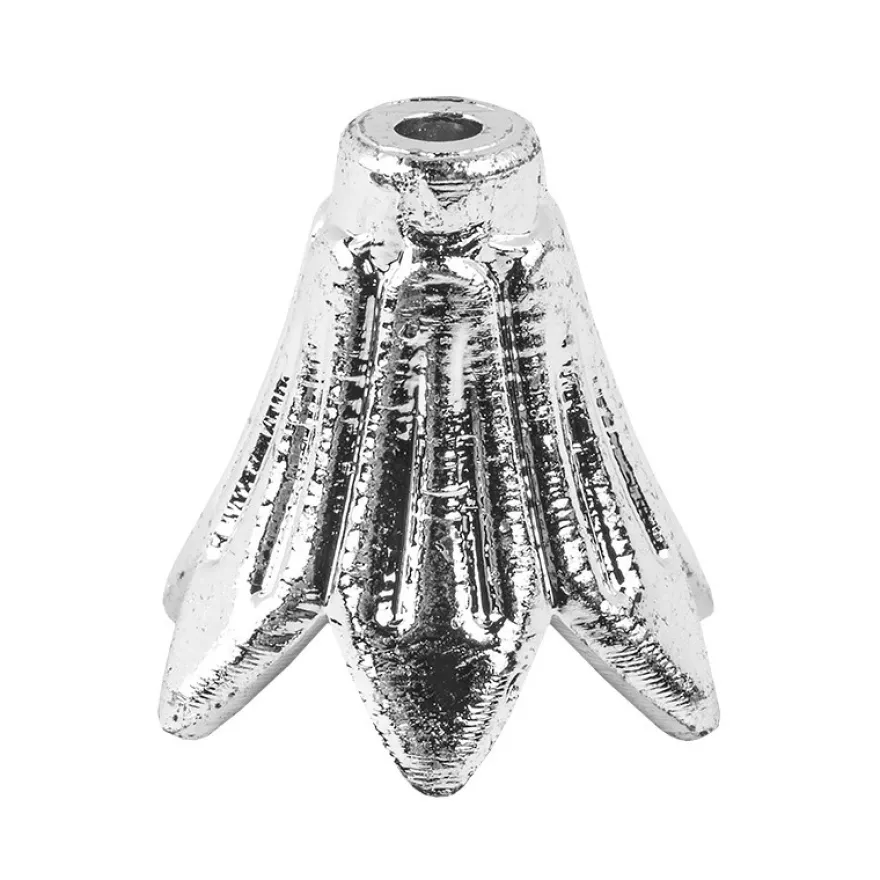 Blütenkelche, Petunien, metallic-matt, 1,5cm x 1,4cm, silber, 30 Stück