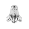 Blütenkelche, Petunien, metallic-matt, 1cm x 1,2cm, silber, 50 Stück