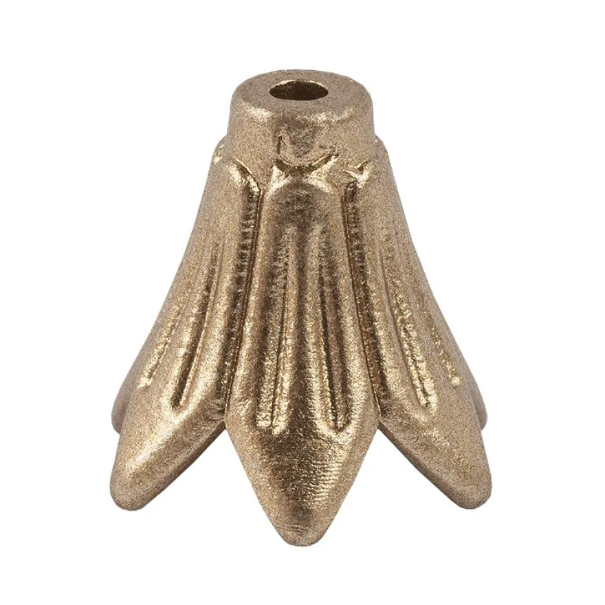 Blütenkelche, Petunien, metallic-matt, 1,5cm x 1,4cm, antikgold, 30 Stück