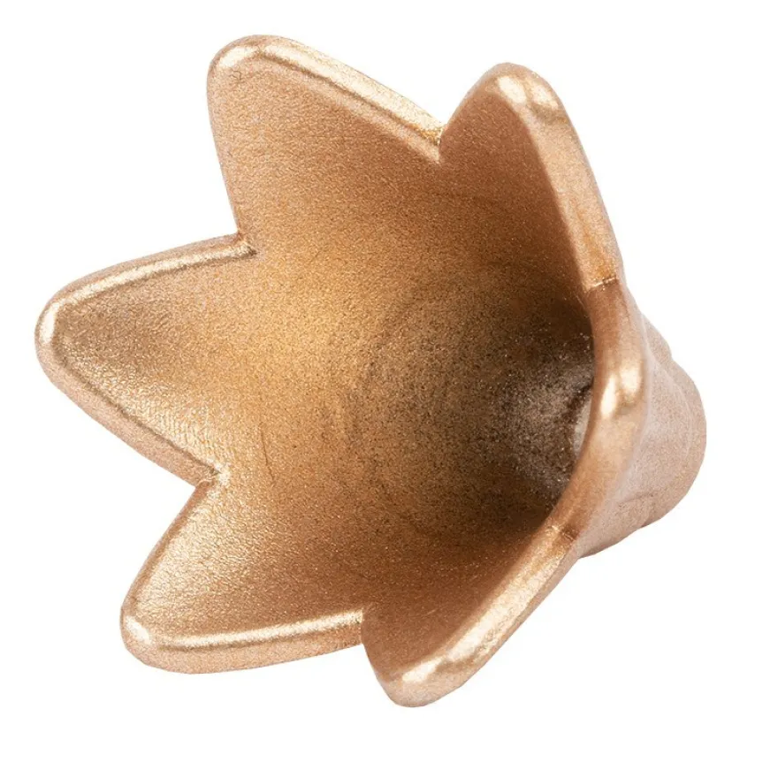 Blütenkelche, Petunien, metallic-matt, 1cm x 1,2cm, antikgold, 50 Stück