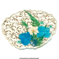 Blumen, getrocknet & gepresst, verschiedene filigrane Blumen in Blau