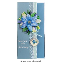 Blumen, getrocknet & gepresst, verschiedene filigrane Blumen in Blau