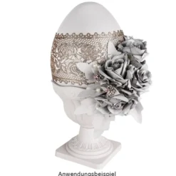 Blumenspindel "Neapel", außen: Ø 18cm, 18,5cm hoch, weiß
