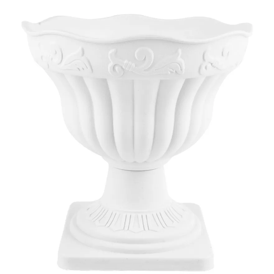 Blumenspindel "Neapel", außen: Ø 18cm, 18,5cm hoch, weiß