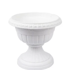 Blumenspindel "Roma", Ø15cm, 14cm hoch, Kunststoff, weiß