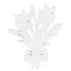 Blumensträuße, Holz, 11cm x 9,1cm x 0,5cm, weiß, 10 Stück