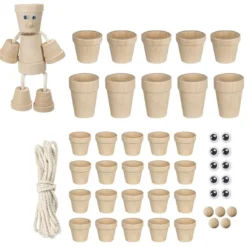 Blumentopf-Figuren, zum Zusammenbauen, für 5 Figuren, 47-teilig