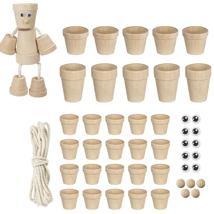 Blumentopf-Figuren, zum Zusammenbauen, für 5 Figuren, 47-teilig