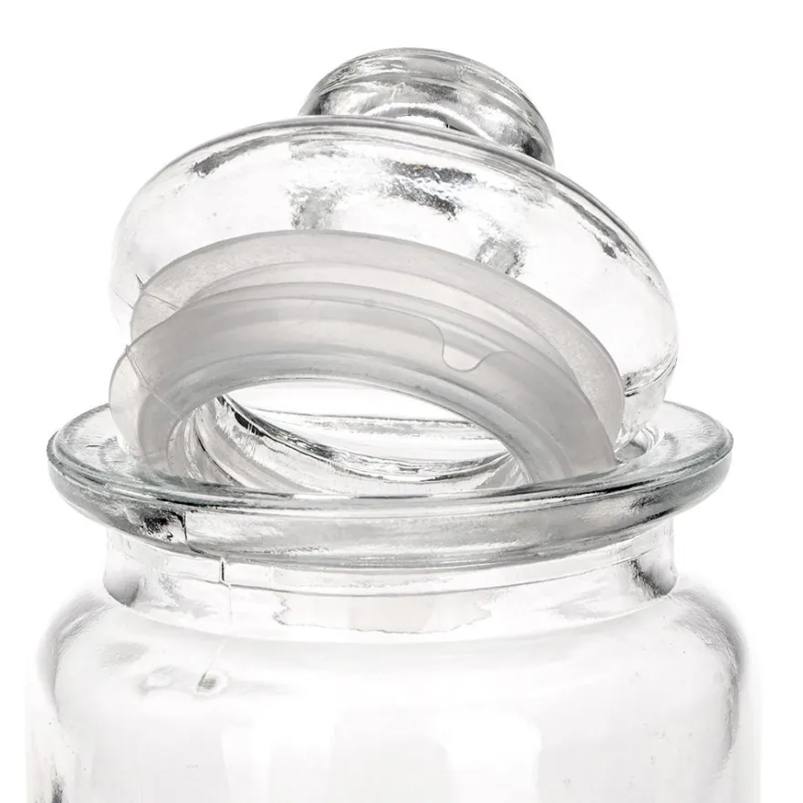 Bonbonieren, rund, mit Glasdeckel, Ø 8cm, 12,6cm hoch, Füllmenge: 280ml, 2 Stück