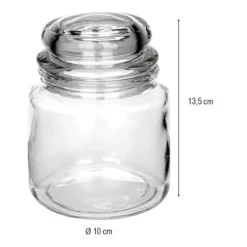 Bonboniere, rund, mit Glasdeckel, Ø 10cm, 13,5cm hoch, Füllmenge: 500ml
