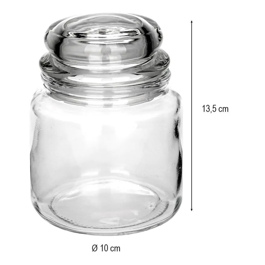 Bonboniere, rund, mit Glasdeckel, Ø 10cm, 13,5cm hoch, Füllmenge: 500ml