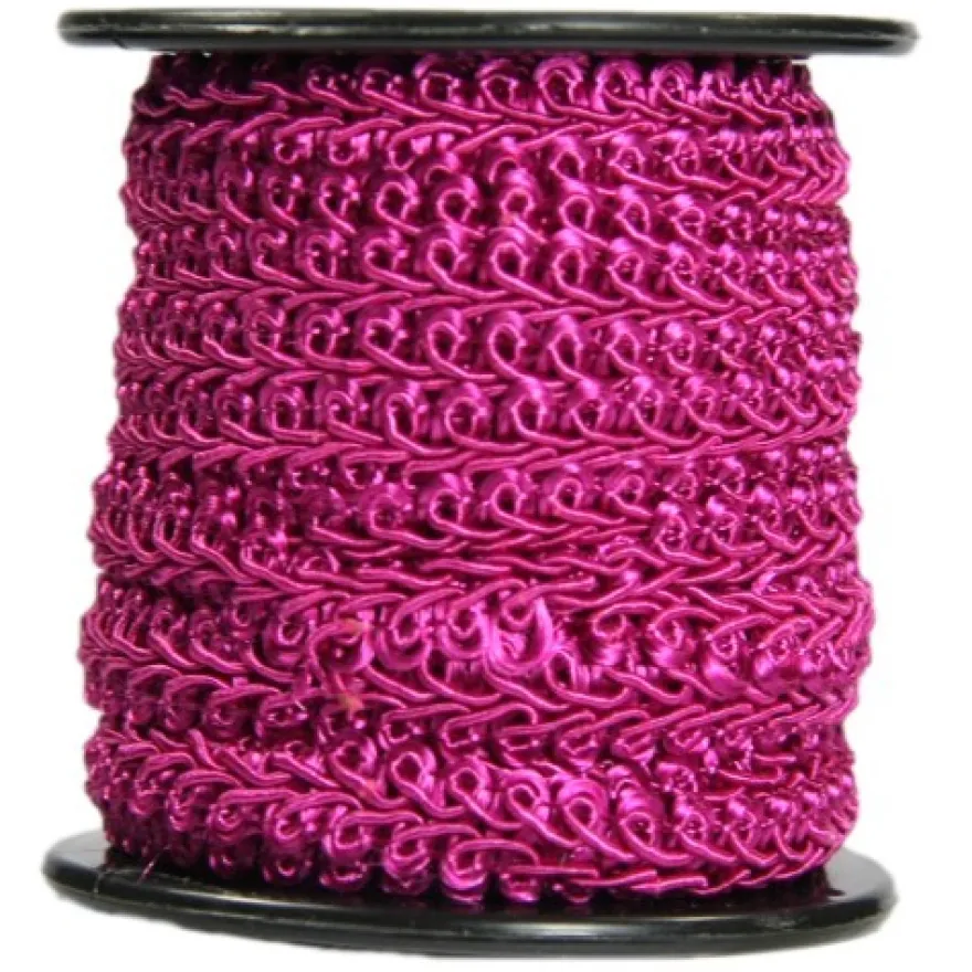 Bordürenband, Stoff, edle Schlaufen, 9mm x 10m, fuchsia