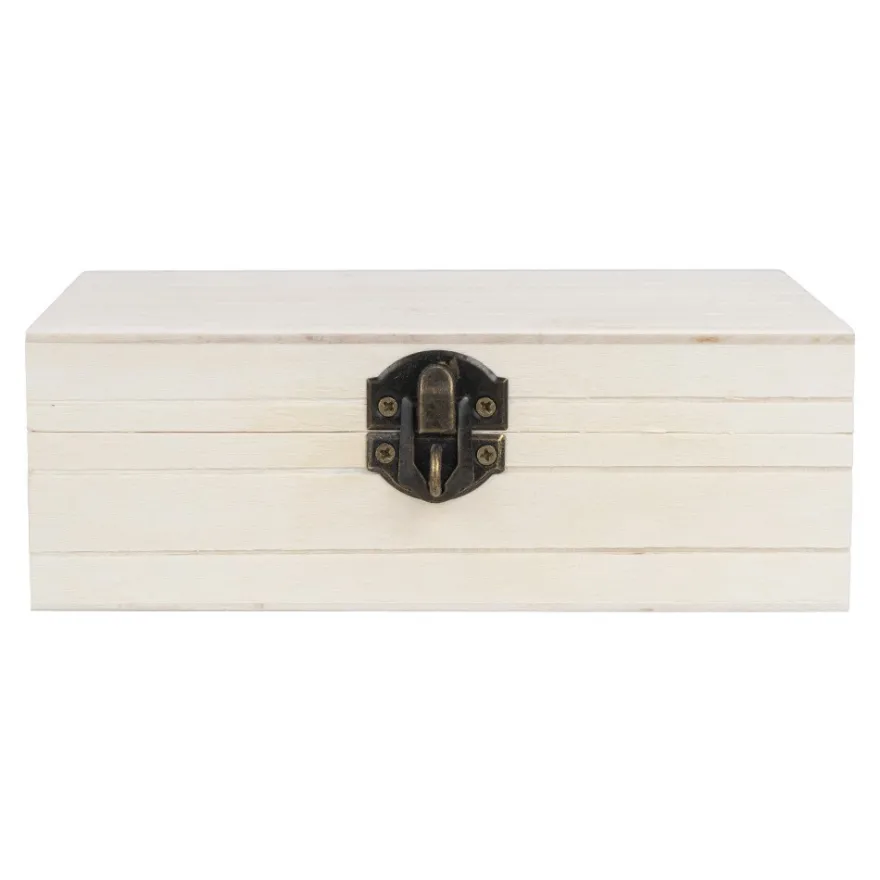 Box aus Holz, mit Rillen, 16cm x 10cm x 5,5cm