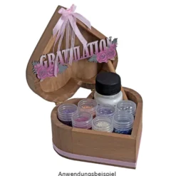 Boxen, Holz, Herzen, verschiedene Größen, 3 Stück