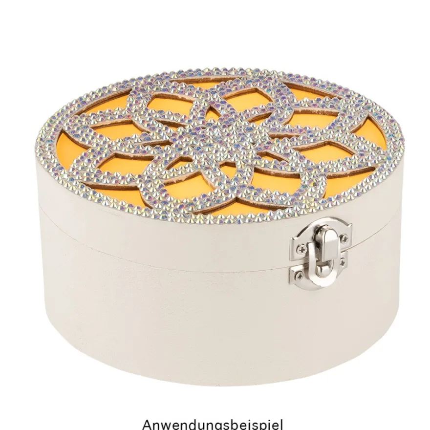 Boxen, Holz, rund, mit Laser-Ornamentik, verschiedene Größen, 3 Stück