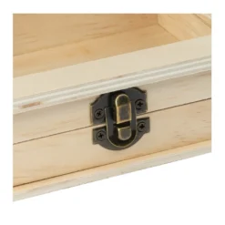 Box mit Sichtfenster, Holz, rechteckig, 20cm x 14cm x 4,5cm