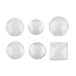 Cabochons, Mix 2, versch. Designs & Größen, klar, 6 Stück