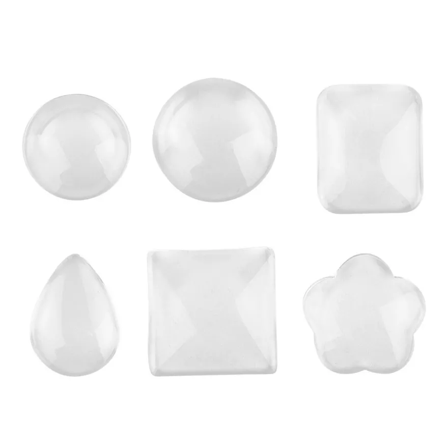 Cabochons, Mix 1, versch. Designs & Größen, klar, 6 Stück