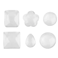 Cabochons, Mix 3, versch. Designs & Größen, klar, 6 Stück