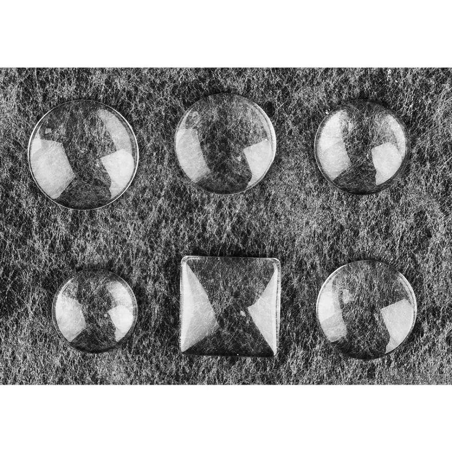 Cabochons, Mix 4, versch. Designs & Größen, klar, 6 Stück