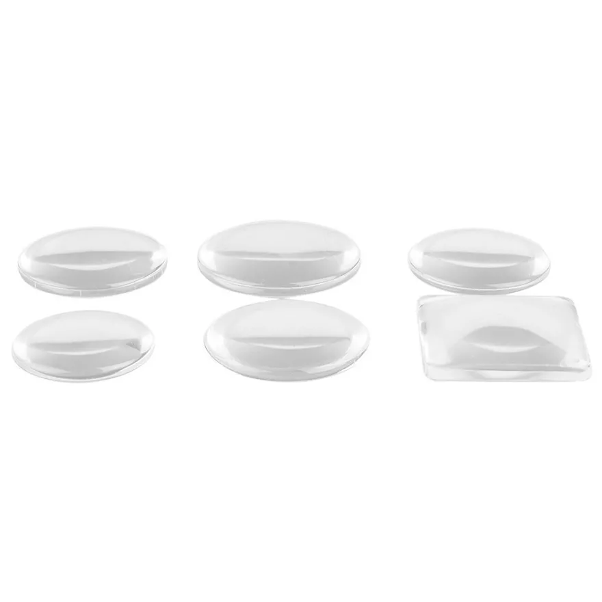 Cabochons, Mix 4, versch. Designs & Größen, klar, 6 Stück