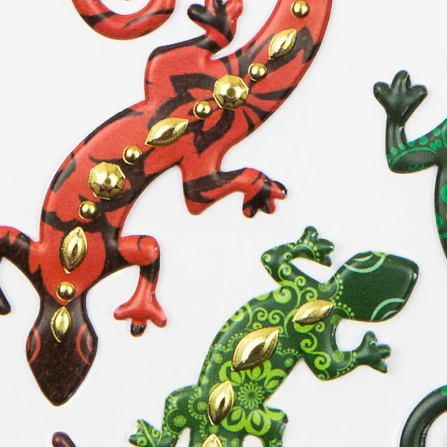 Chaton-Relief-Sticker, Geckos 2, 12,5 x 20,5 cm