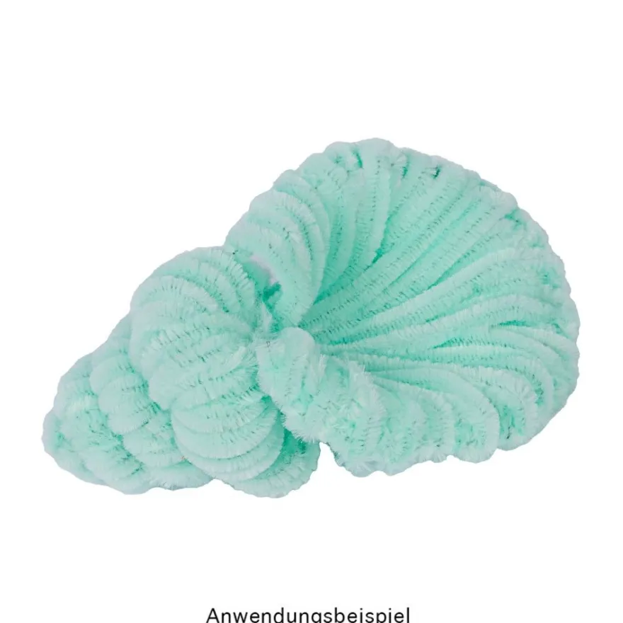 Chenille-Drähte, Blautöne, 30cm lang, Ø 6mm, 5 verschiedene Farben, 100 Stück