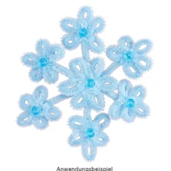 Chenille-Drähte, Blautöne, 30cm lang, Ø 6mm, 5 verschiedene Farben, 100 Stück