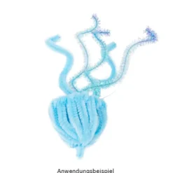 Chenille-Drähte, Blautöne, 30cm lang, Ø 6mm, 5 verschiedene Farben, 100 Stück