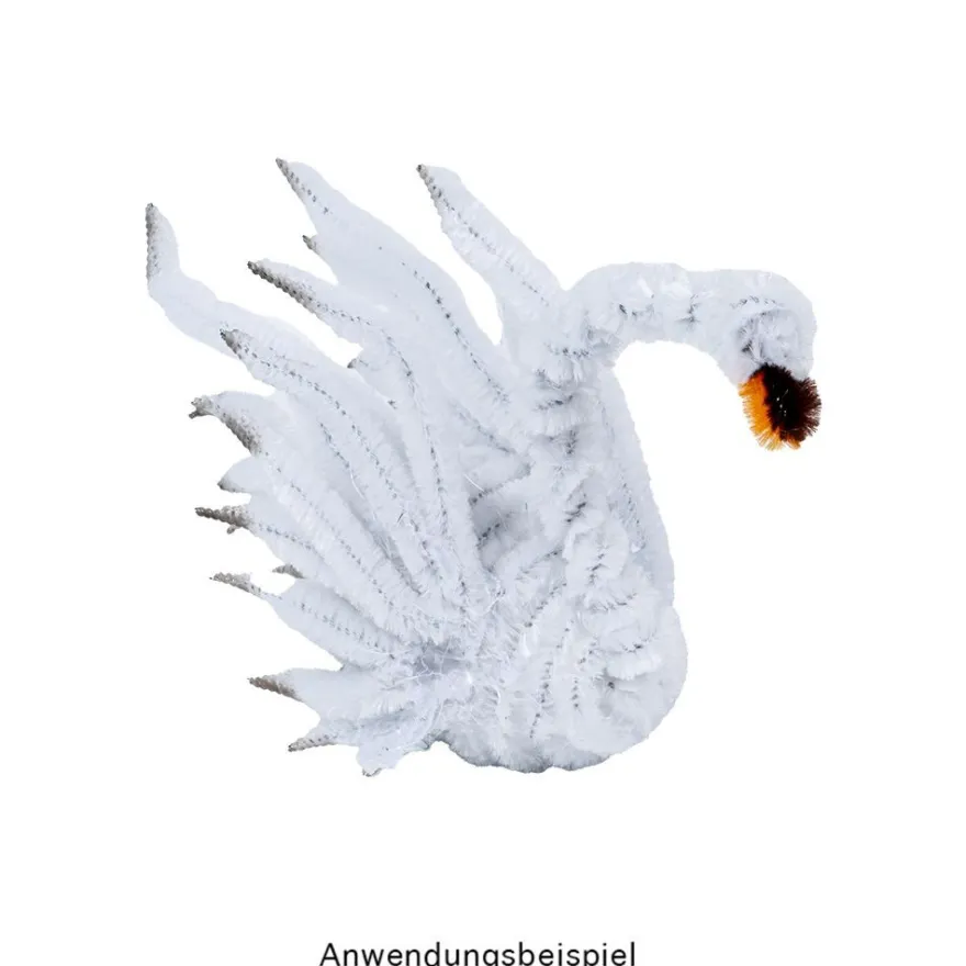 Chenille-Drähte, Edle Farbtöne, 30cm lang, Ø 6mm, 5 verschiedene Farben, 100 Stück