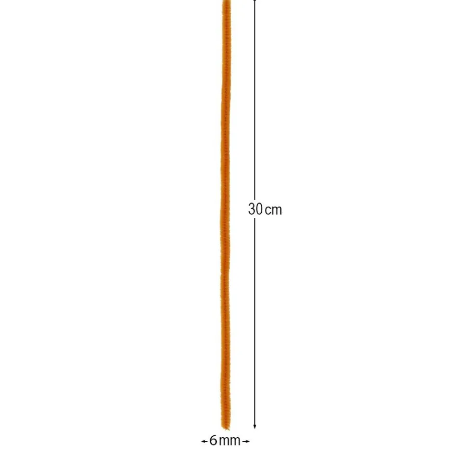 Chenille-Drähte, Farbsortierung 1, 30cm lang, Ø 6mm, 10 verschiedene Farben, 250 Stück