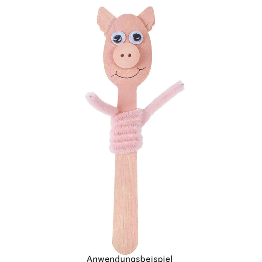 Chenille-Drähte, Rosa-/Pinktöne, 30cm lang, Ø 6mm, 5 verschiedene Farben, 100 Stück