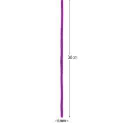 Chenille-Drähte, Violetttöne, 30cm lang, Ø 6mm, 5 verschiedene Farben, 100 Stück