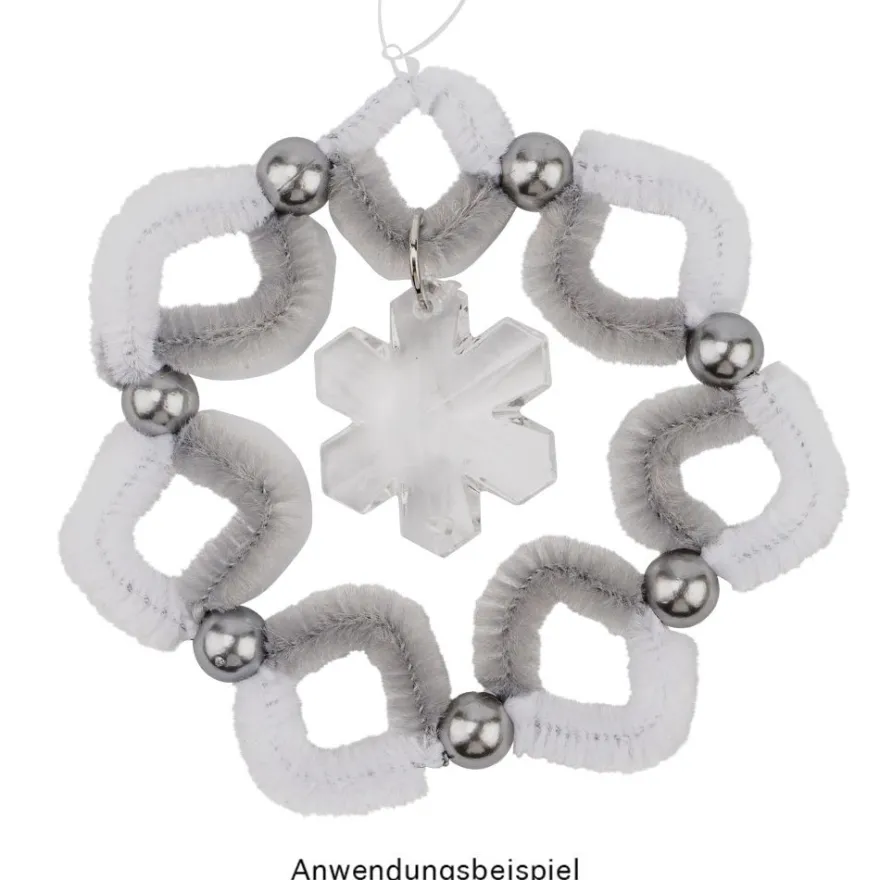 Chenille-Drähte, weiß, 30cm lang, Ø 6mm, 100 Stück