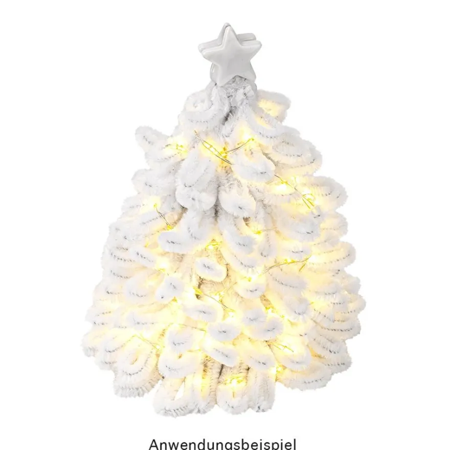 Chenille-Drähte, weiß, 30cm lang, Ø 6mm, 100 Stück