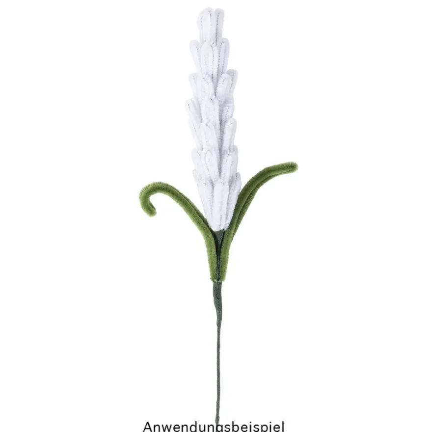Chenille-Drähte, weiß, 30cm lang, Ø 6mm, 100 Stück
