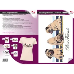 Color Bügeltransfer, DIN A4, Best Friends (Mops)
