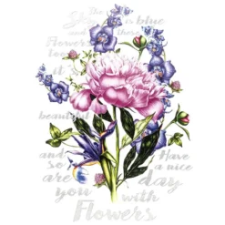 Color Bügeltransfer, Glitzer, DIN A4, Pfingstrose 1