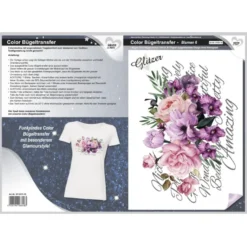 Color Bügeltransfer, Glitzer, DIN A4, Blumen 6