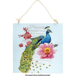 Color Bügeltransfer, Glitzer, DIN A4, Pfau 1