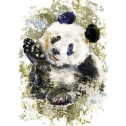 Color Bügeltransfers, 23,5cm x 34cm, filigran ohne Hintergund, Panda