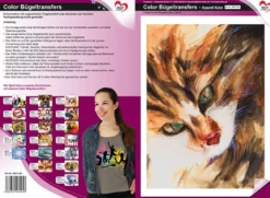 Color Bügeltransfers, DIN A4, Aquarell Katze
