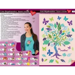 Color Bügeltransfers, DIN A4, Bastelspruch, Kreativ-Baum