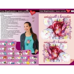 Color Bügeltransfers, DIN A4, Bastelspruch, Rose