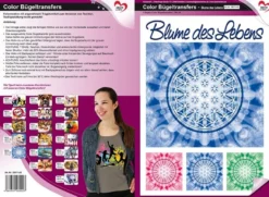Color Bügeltransfers, DIN A4, Blume des Lebens