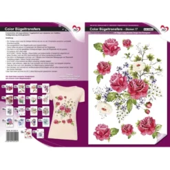 Color Bügeltransfers, DIN A4, Blumen 17