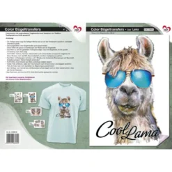Color Bügeltransfers, DIN A4, Cool Lama
