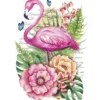 Color Bügeltransfers, DIN A4, filigran ohne Hintergund, Tropical Flamingo
