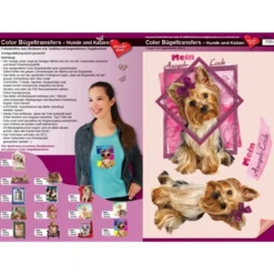 Color Bügeltransfers, DIN A4, Hund im Ausgeh-Look